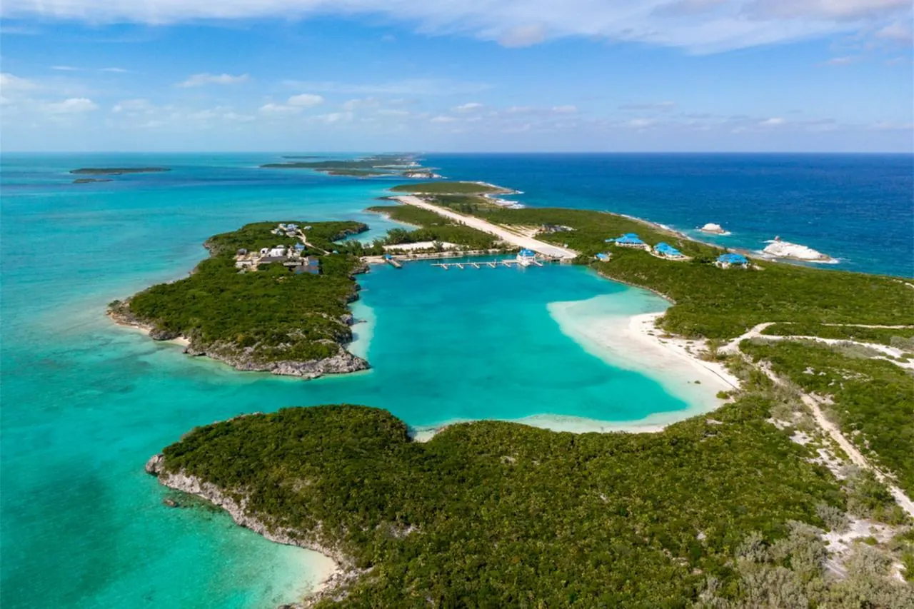 Cave Cay private island with marina, Exuma Bahamas